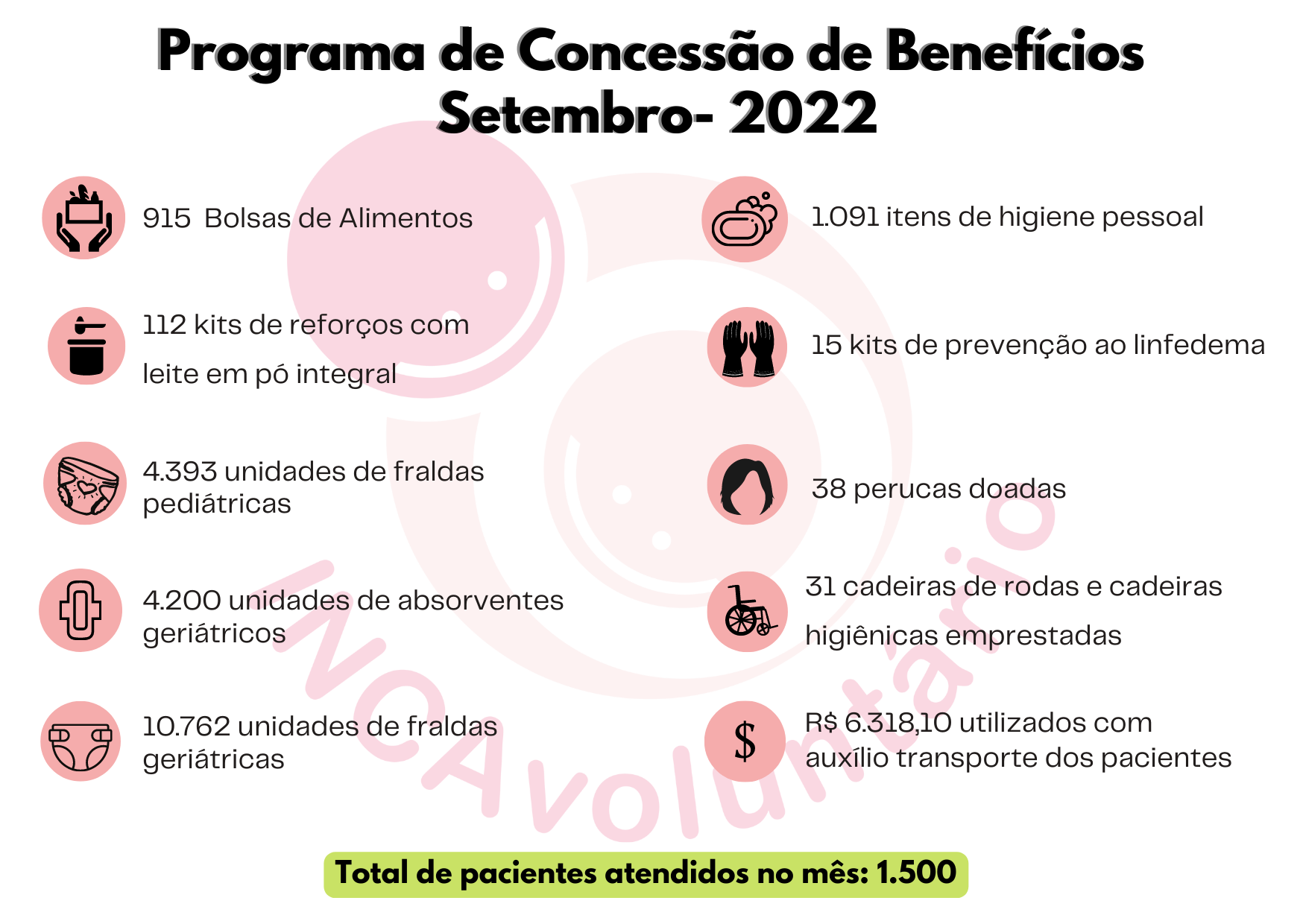 Confira benefícios setembro INCAvoluntário